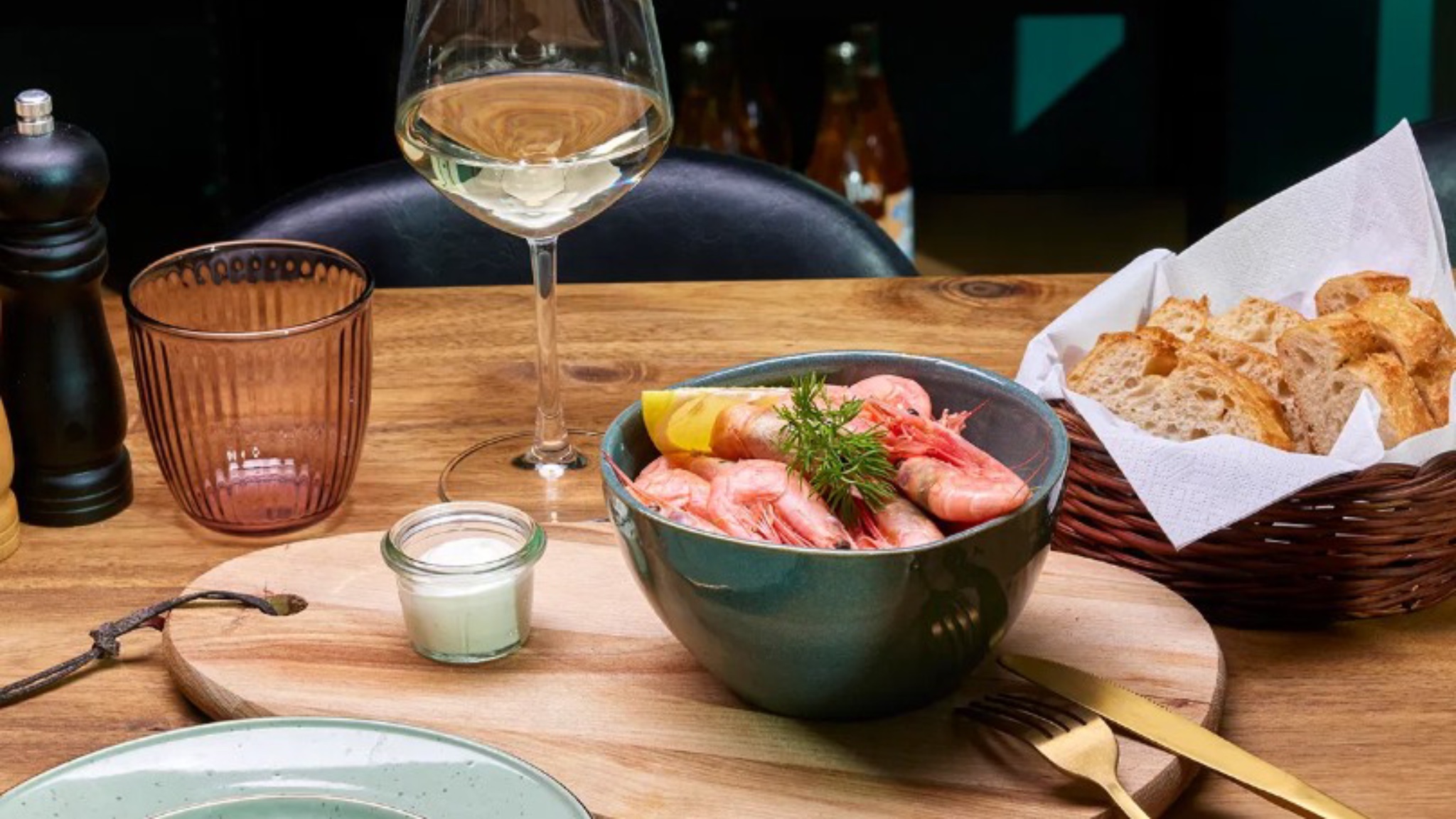 rosé og rejer ekte vores franske butik